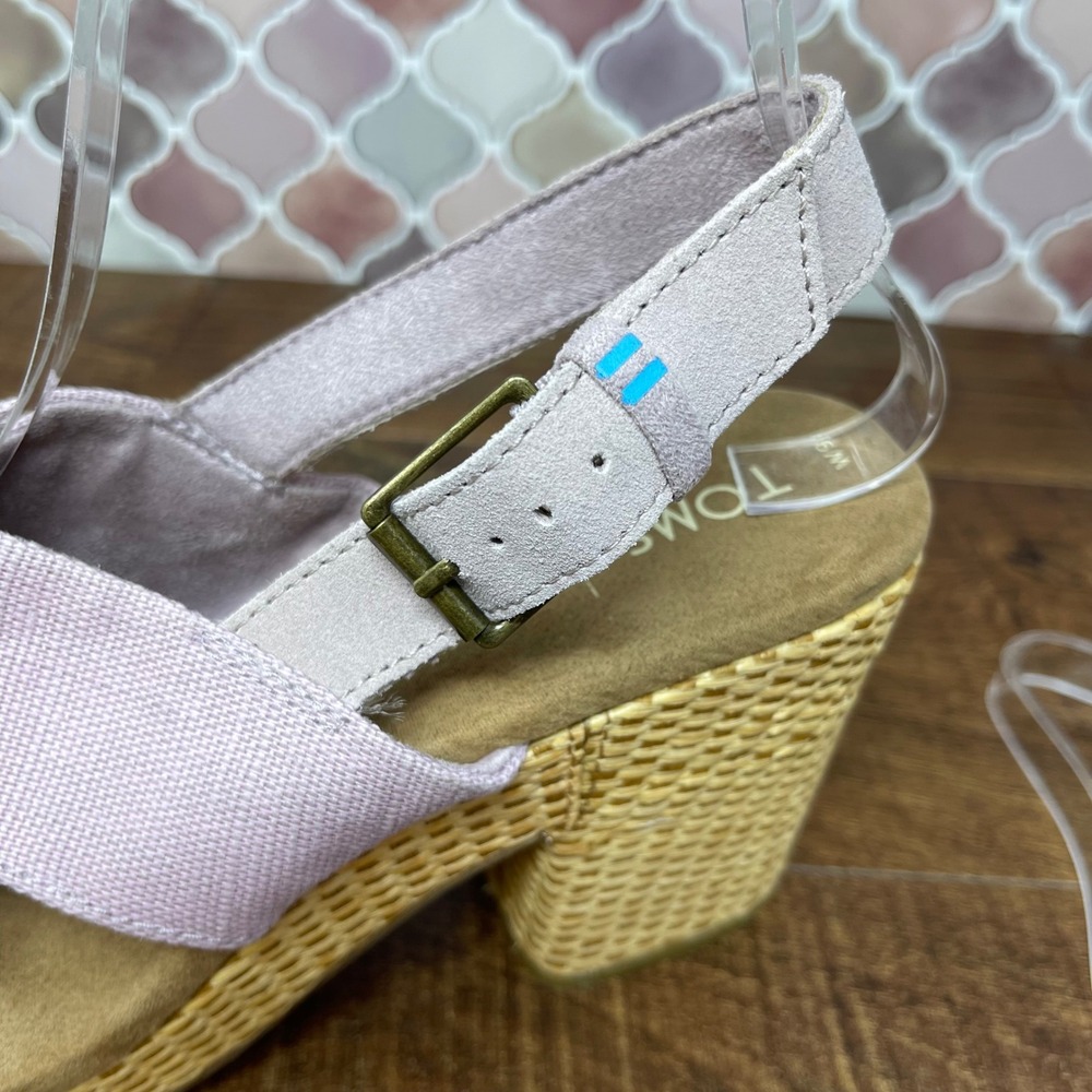 Toms - Ibiza Platform Heel Burnished Lilac‎ Heritage Canvas - Size 9 - Picture 13 of 17